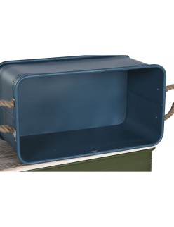 Lot de paniers Home ESPRIT Métal Bois d'épicéa 68 x 36 x 33 cm (3 Unités)
