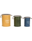 Lot de paniers Home ESPRIT Métal Bois d'épicéa 40 x 40 x 52 cm (3 Unités)