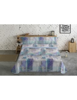 Jeu de draps Pierre Cardin SKYLINE Bleu Lit 1 persone