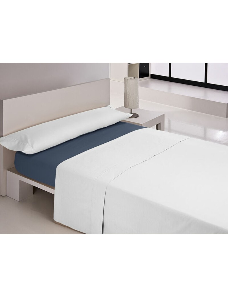Drap housse Happy Home MIX COLORS Bleu Lit king size 200 x 200 + 30 cm