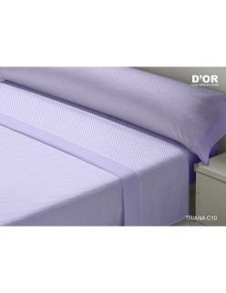 Jeu de draps D'Or TRIANA Mauve Lit 1 persone Franela