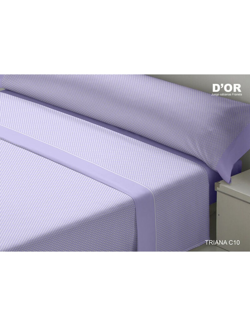 Jeu de draps D'Or TRIANA Mauve Lit 1 persone Franela