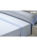 Jeu de draps D'Or ROMA Bleu Gran lit 2 persones Franela