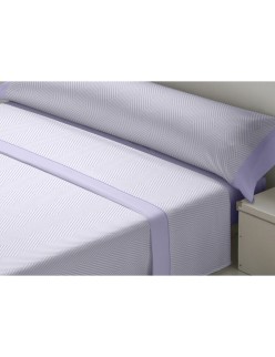 Jeu de draps D'Or VARTO Mauve Lit 1 persone Franela