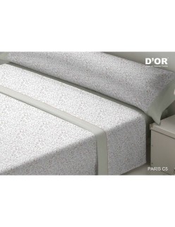 Jeu de draps D'Or PARIS Gris Lit 1 persone Franela