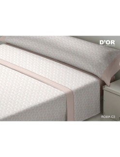 Jeu de draps D'Or ROMA Rose Lit king size Franela