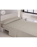 Jeu de draps Hosteline IRIS PREMIUM Gris perlé Lit ½ persones