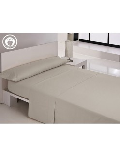 Jeu de draps Hosteline IRIS PREMIUM Gris perlé Lit ½ persones