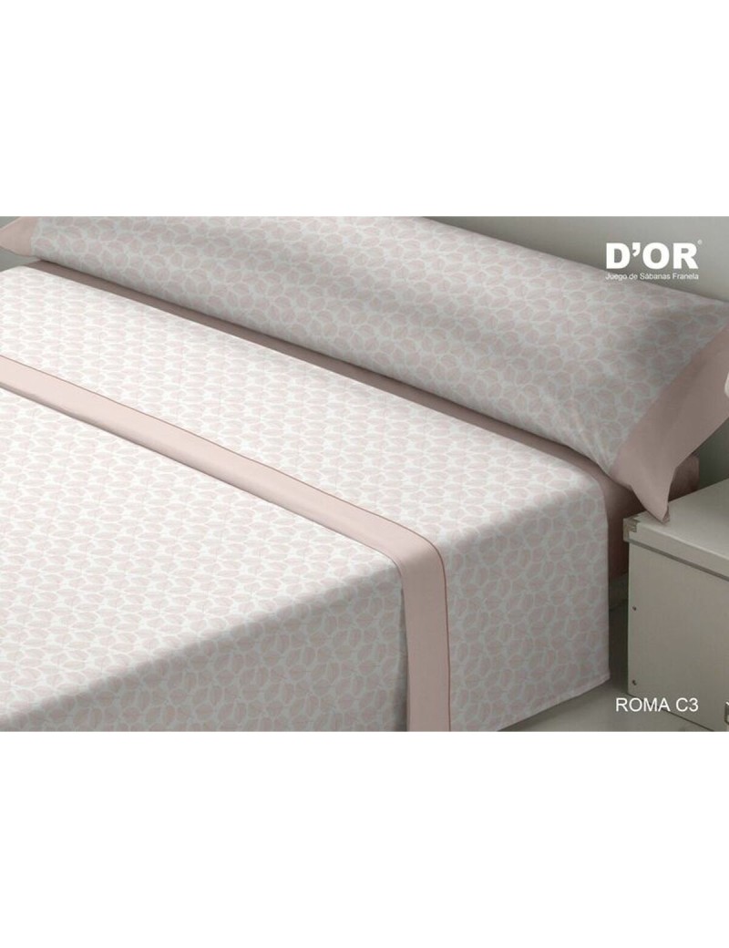 Jeu de draps D'Or ROMA Rose Lit 1 persone Franela