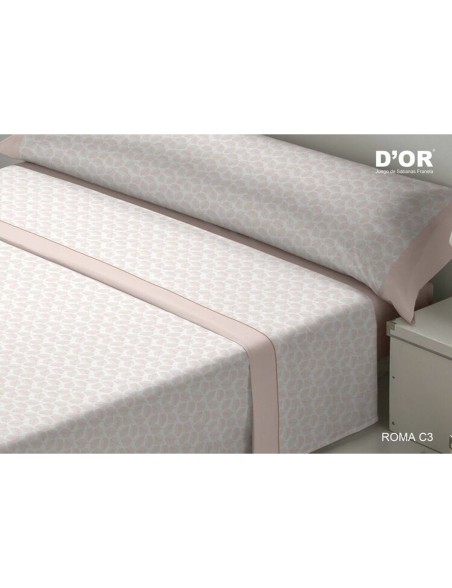 Jeu de draps D'Or ROMA Rose Lit 1 persone Franela