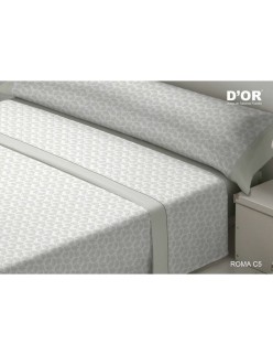 Jeu de draps D'Or ROMA Gris Lit king size Franela