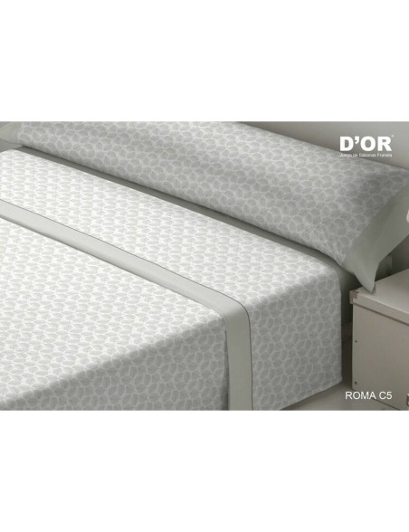 Jeu de draps D'Or ROMA Gris Lit king size Franela