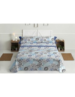 Juego de Sábanas Lois SELLOS Azul Cama de 180