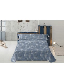 Juego de Sábanas Lois TEJANO Azul Cama de 180