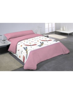 Parure de couette Hosteline INSECTOS Rose Lit 1 persone 2 Pièces