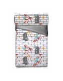 Parure de couette Hosteline YOUNG Gris Lit 1 persone 3 Pièces