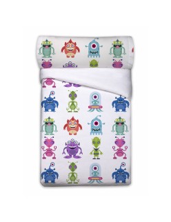 Conjunto de capa de edredom Pierre Cardin ALIENS Branco Solteiro 3 Peças