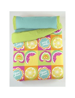 Parure de couette Hosteline FRUITS FLOR Multicouleur Lit 1 persone 3 Pièces
