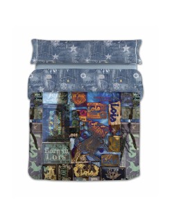 Juego de funda nórdica Lois LABELS P. Azul Cama de 135 220 x 230 cm 3 Piezas