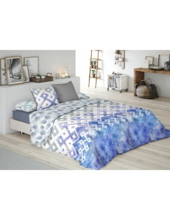 Conjunto de capa de edredom Pierre Cardin VAIL Azul Solteiro 3 Peças