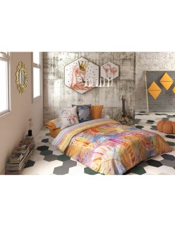 Juego de funda nórdica Lois CORSO P. Naranja Cama de 90 150 x 230 cm 3 Piezas