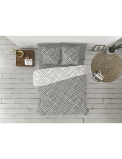 Conjunto de capa de edredom Pierre Cardin CRUCE Cinzento Solteiro 3 Peças