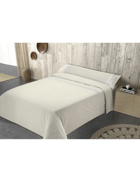 Conjunto de capa de edredom Pierre Cardin ELISA Bege Casal 3 Peças