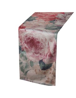 Tischläufer Alexandra House Living Rosa Textil 180 x 30 cm Samt blumig