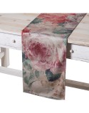 Tischläufer Alexandra House Living Rosa Textil 180 x 30 cm Samt blumig
