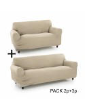 Sofa Cover Sofakover Pocket Duo Romeo Beige 2 Units (Refurbished B)