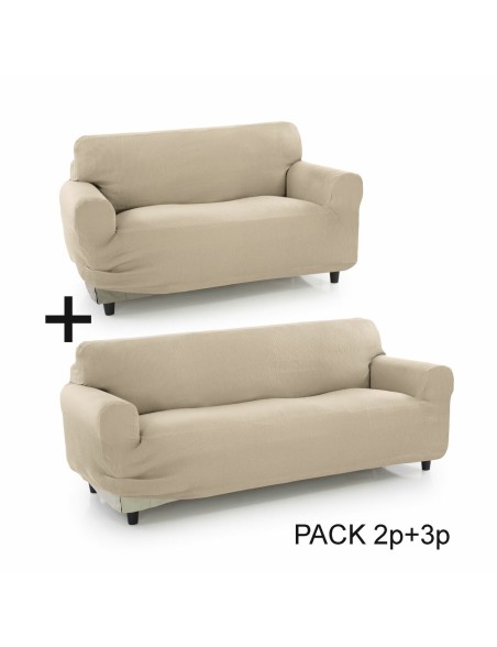 Sofabezug Sofakover Pocket Duo Romeo Beige 2 Stück (Restauriert B)