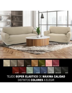 Sofa Cover Sofakover Pocket Duo Romeo Beige 2 Units (Refurbished B)