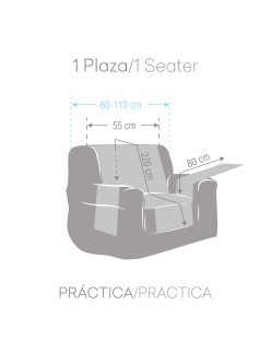 Armchair slipcovers Eysa LEVANTE Pink 100 x 110 x 55 cm
