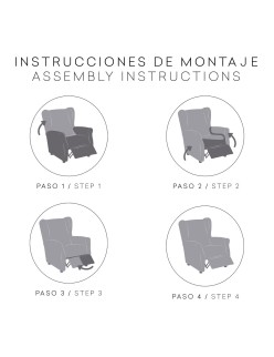 Housse de fauteuil avec pieds séparés Eysa ULISES Blanc 90 x 100 x 75 cm