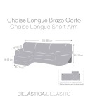Funda para chaise longue de brazo corto izquierdo Eysa ROC Gris claro 120 x 120 x 360 cm