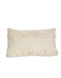 Cuscino Romimex Bianco Con frange 30 x 10 x 50 cm