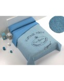 Set di copripiumino Hosteline MADE Azzurro Osimano 4 Pezzi