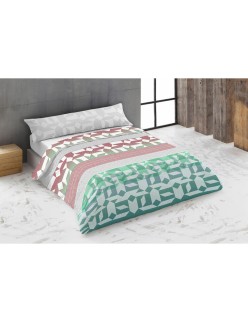 Parure de couette Hosteline TRIPOLI Vert Gran lit 2 persones 2 Pièces