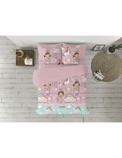 Conjunto de capa de edredom Pierre Cardin Morgana Cor de Rosa Solteiro 3 Peças