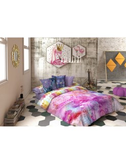 Parure de couette Lois FESTIVAL P. Mauve Lit 1 persone 150 x 230 cm 3 Pièces