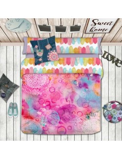 Conjunto de capa de edredom Lois FESTIVAL P. Malva Solteiro 150 x 230 cm 3 Peças