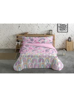 Juego de funda nórdica Pierre Cardin Unicornios Rosa Cama de 105 3 Piezas