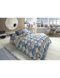 Parure de couette Lois MEGANO P. Bleu Lit 1 persone 2 Pièces