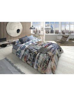 Parure de couette Lois MEGANO P. Bleu Lit 1 persone 2 Pièces