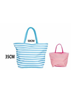 Strandtasche Bismark Blau Rosa Oxford 50 x 16 x 35 cm