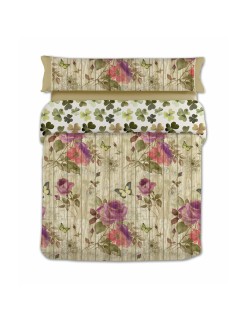 Juego de funda nórdica Lois VINTAGE Marrón Cama de 90 150 x 230 cm 3 Piezas