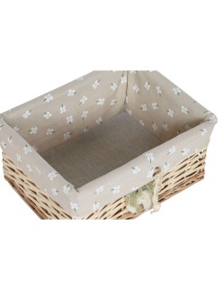Juego de Cestas Home ESPRIT Verde Beige Natural Mimbre 47 x 35 x 55 cm 5 Piezas