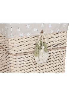 Juego de Cestas Home ESPRIT Verde Beige Natural Mimbre 47 x 35 x 55 cm 5 Piezas