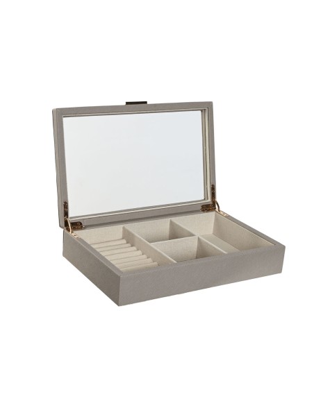 Caja-Joyero Home ESPRIT Beige Cristal 29,5 x 19,5 x 6 cm Caja-Joyero Home ESPRIT Beige Cristal 29,5 x 19,5 x 6 cm