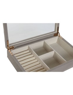 Caja-Joyero Home ESPRIT Beige Cristal 29,5 x 19,5 x 6 cm